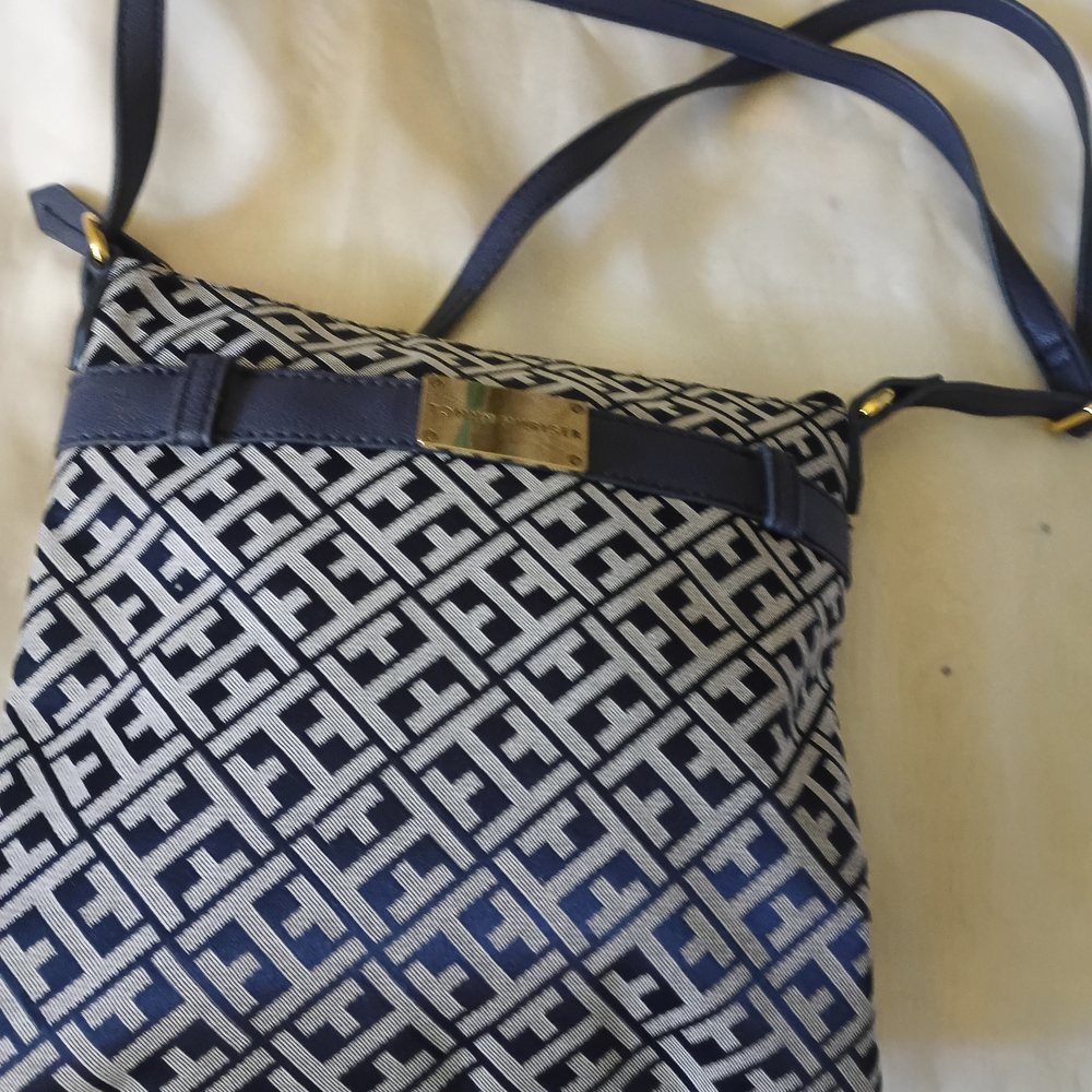 Tommy Hilfinger Canvas Leather Crossbody Handbag